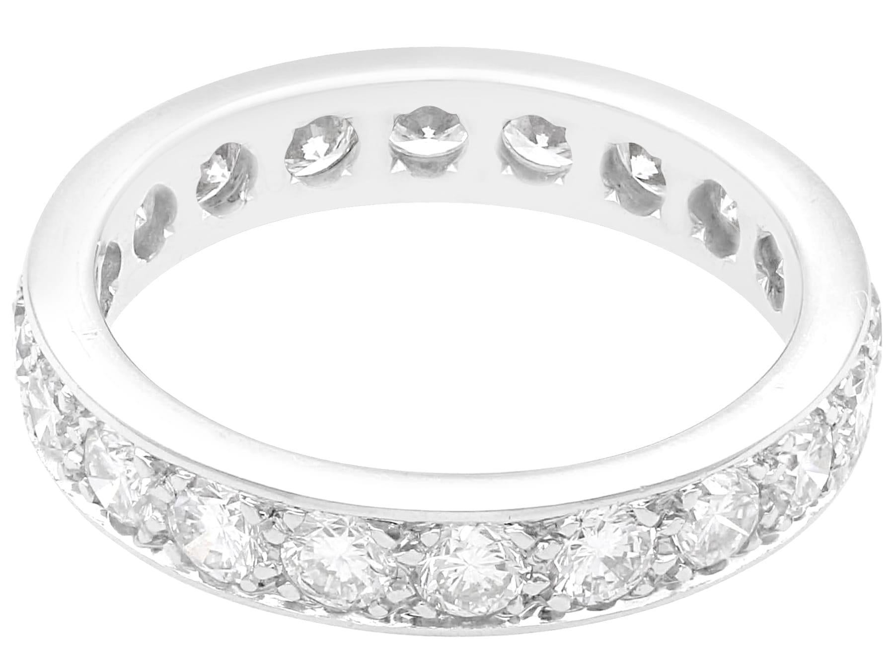 Women's or Men's Antique 1.28Ct Diamond and 18k White Gold Full Eternity Ring Circa 1935 For Sale