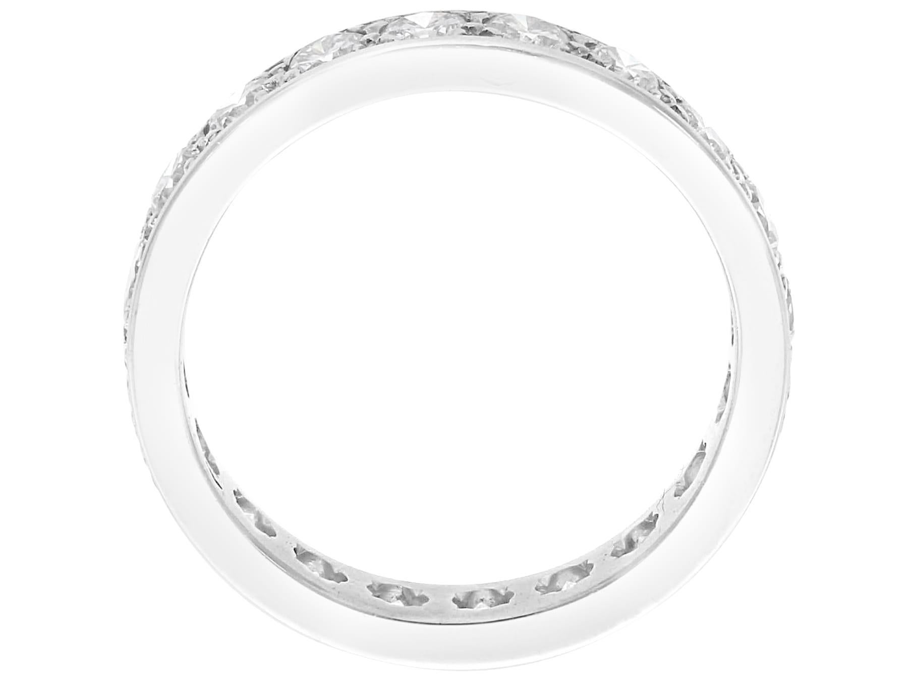 Antique 1.28Ct Diamond and 18k White Gold Full Eternity Ring Circa 1935 For Sale 1