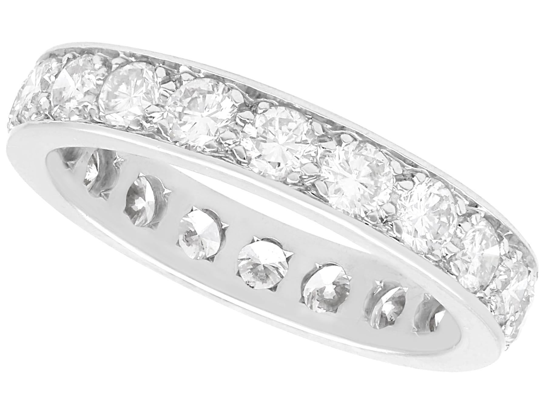 Antique 1.28Ct Diamond and 18k White Gold Full Eternity Ring Circa 1935 For Sale