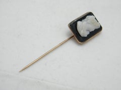 Antique 12ct Rose Gold Jet Opal Hardstone Cameo Brooch Pin c1820 Heavy 7.4g