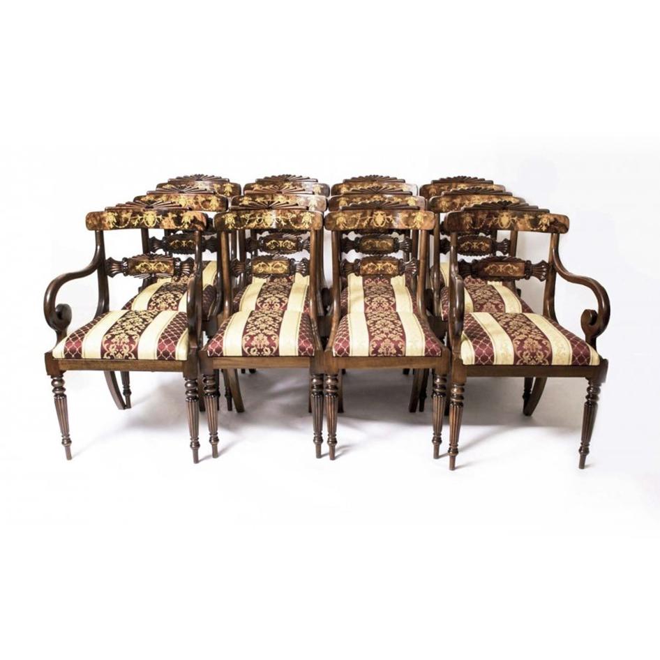 Antique Elizabethan Revival Pollard Oak Dining Table 19th Century and 14 Chairs For Sale 6