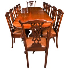 Antique 12ft George III Revival Dining Table & 12 chairs 19th Century