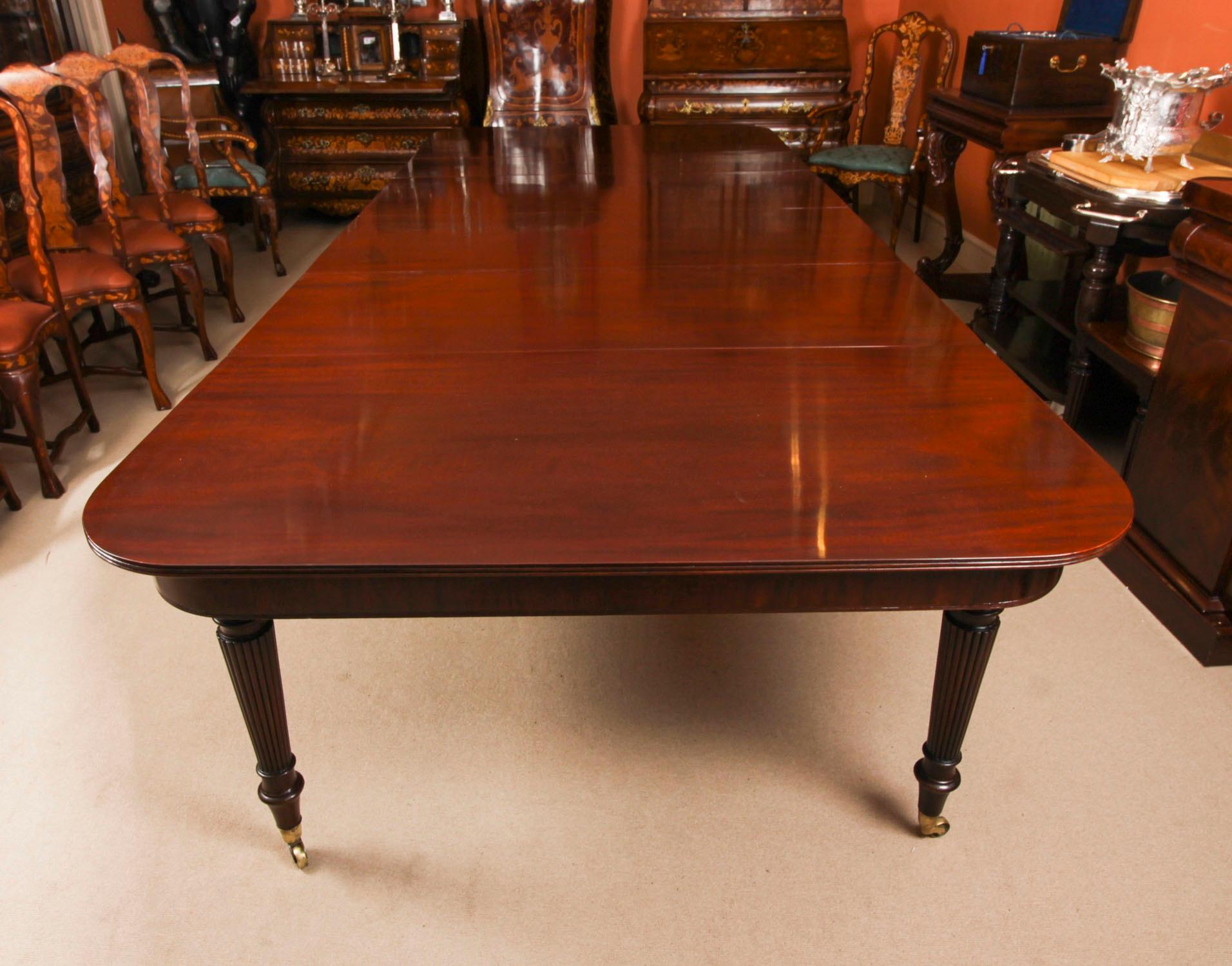 English Antique 12ft Imperial Style Extending Dining Table 19th & 12 Chairs 20th Century