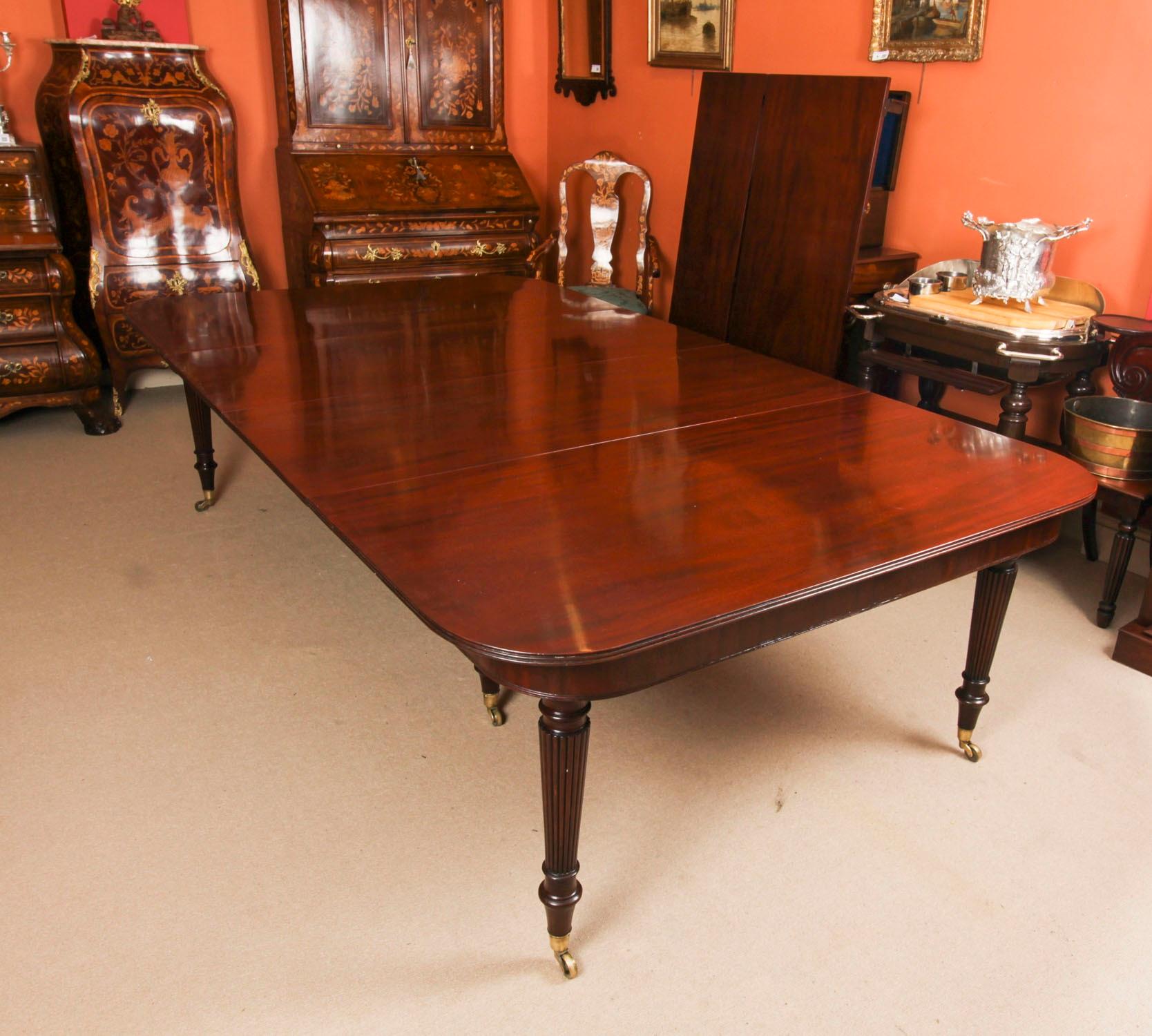 Early 19th Century Antique 12ft Imperial Style Extending Dining Table 19th & 12 Chairs 20th Century
