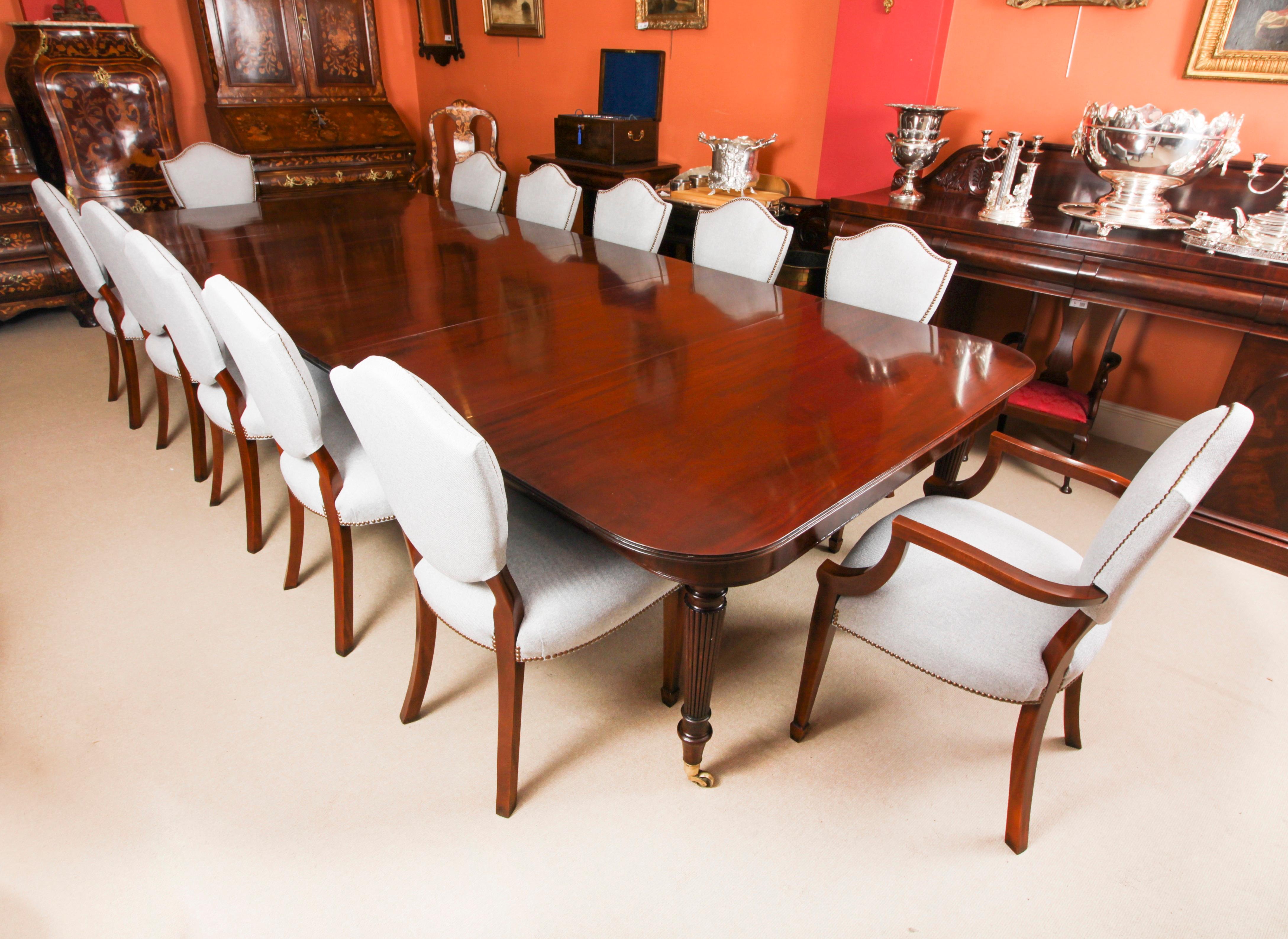 George III Antique 12ft Imperial Style Extending Dining Table 19th Century