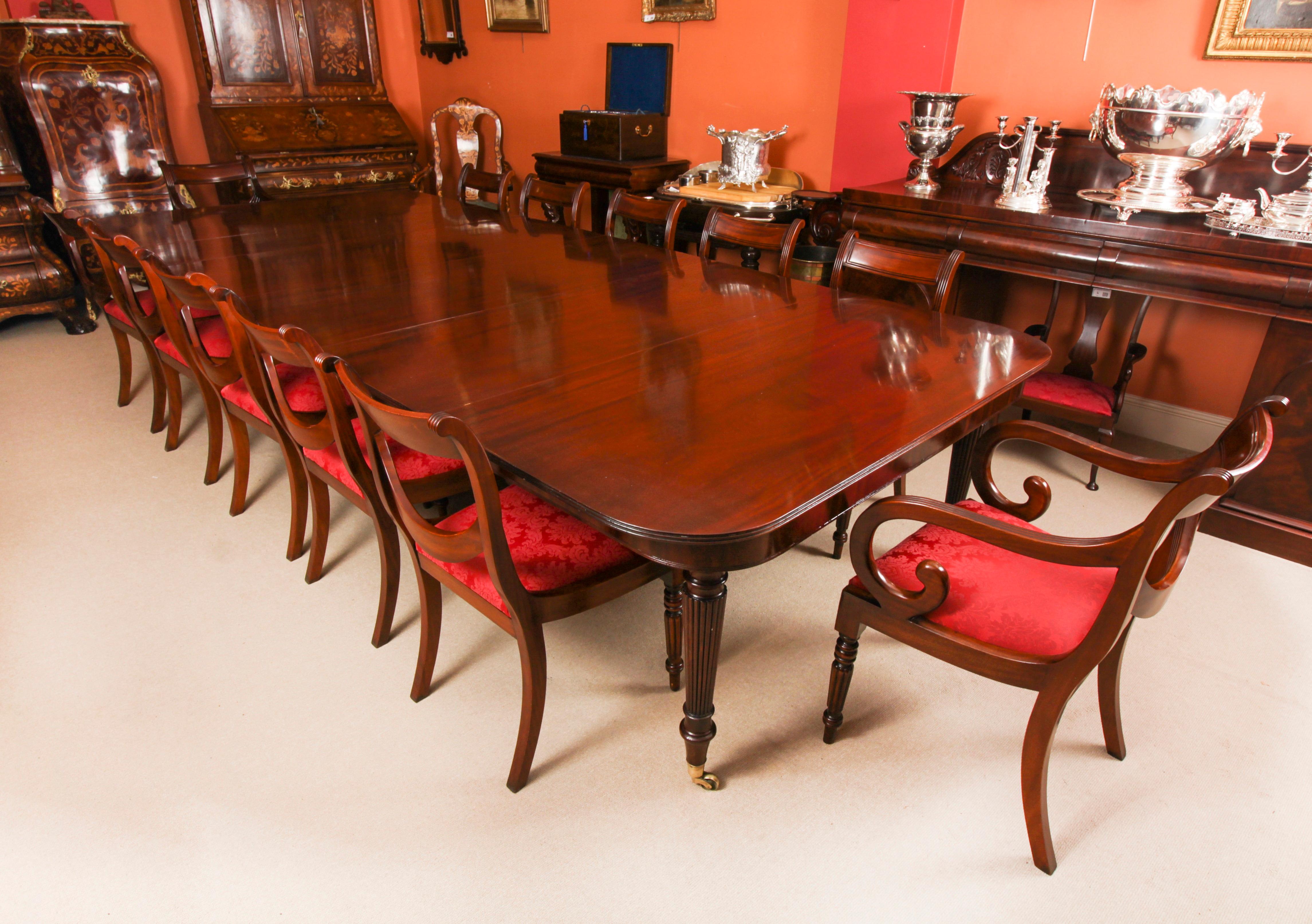 English Antique 12ft Imperial Style Extending Dining Table 19th Century