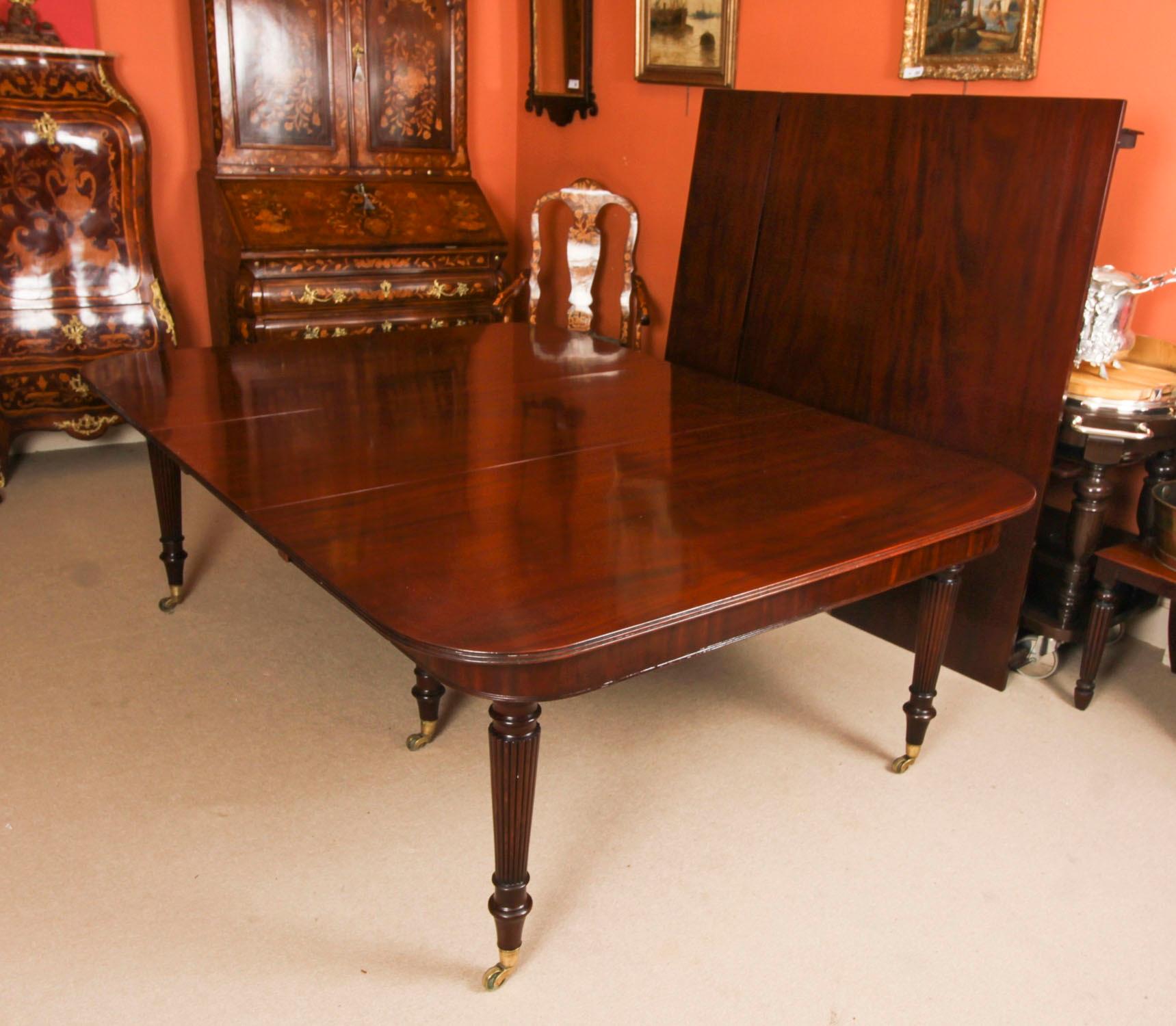 Mahogany Antique 12ft Imperial Style Extending Dining Table 19th Century