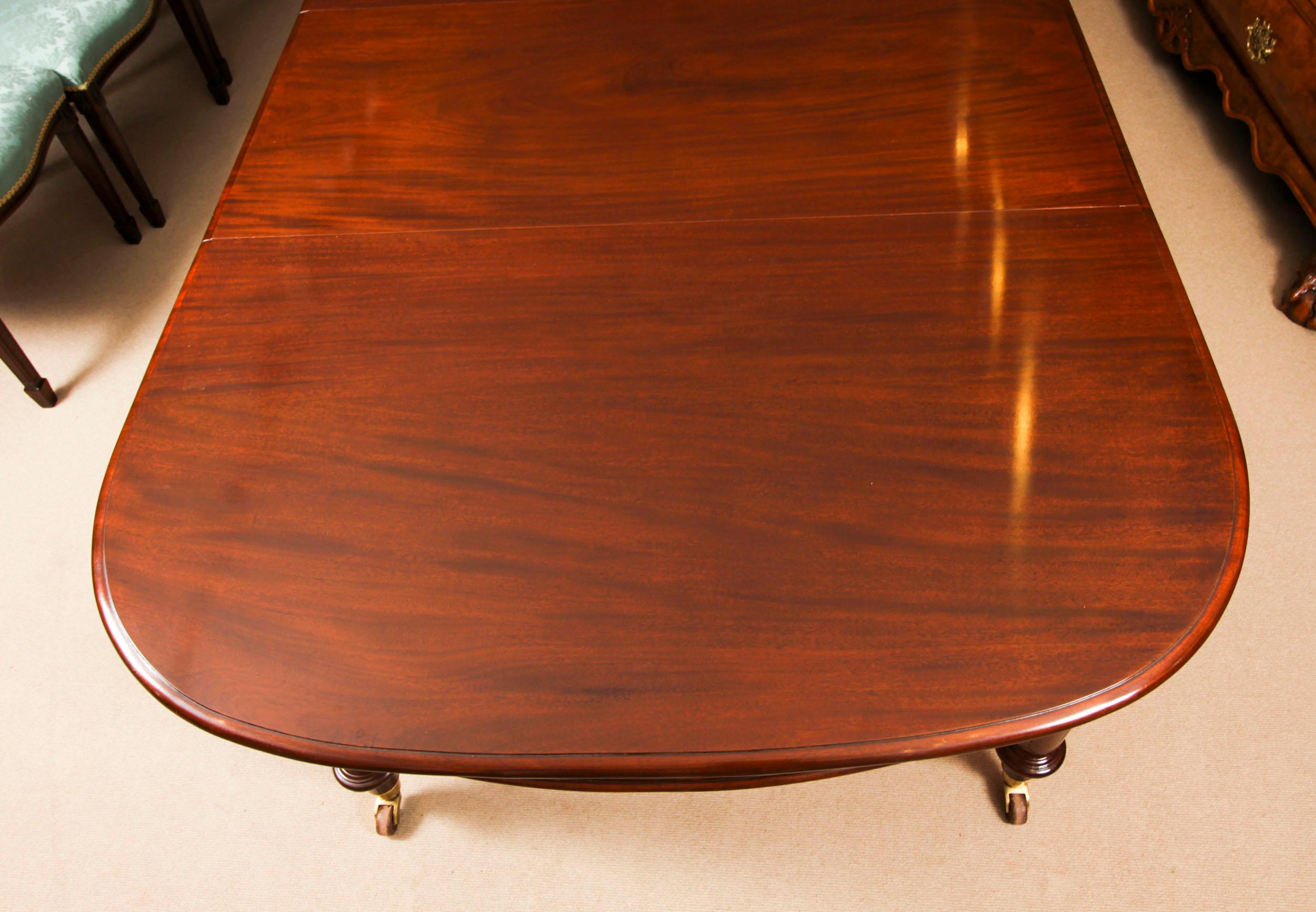 Antique 12ft Victorian Flame Mahogany Extending Dining Table 19th Century 8