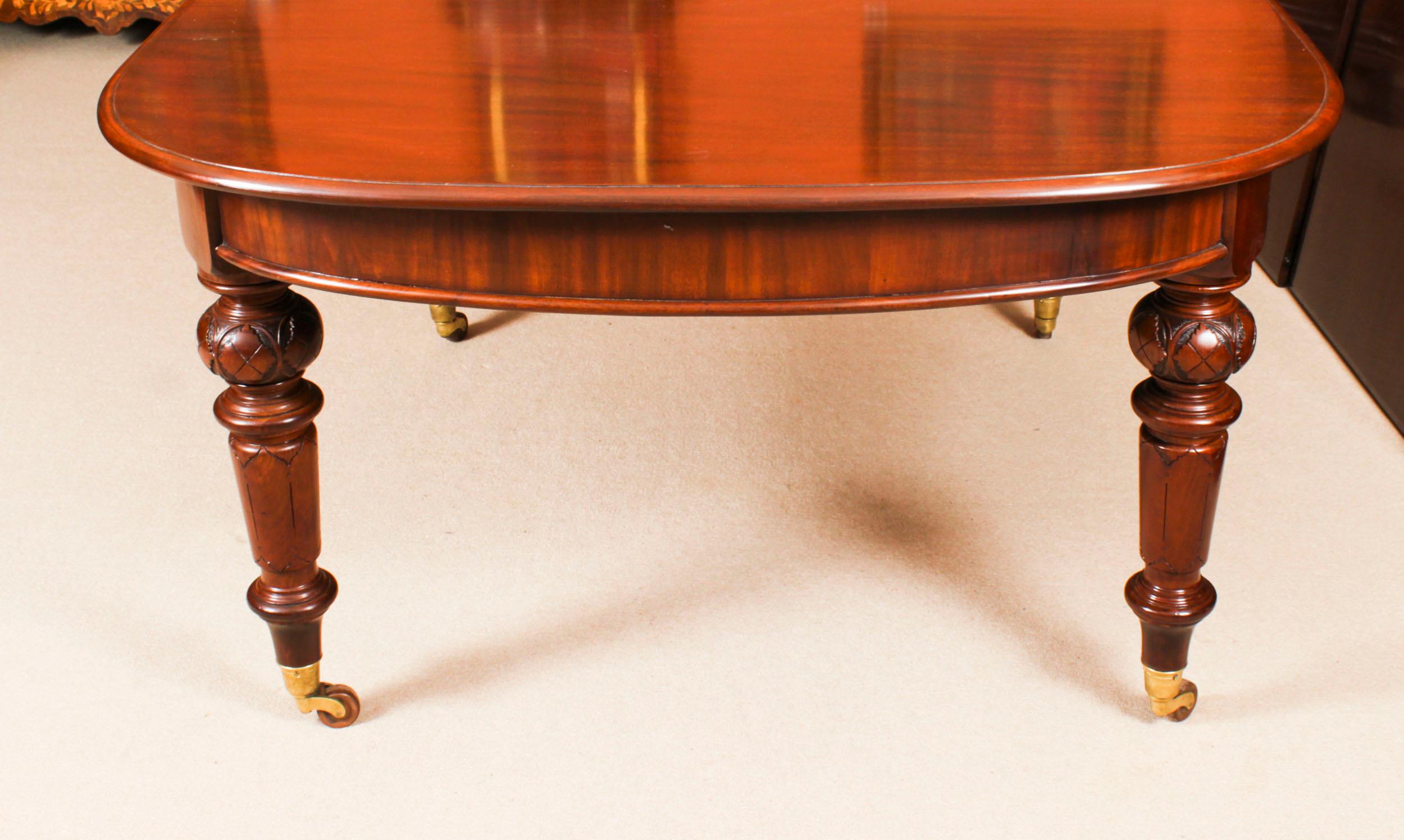 Antique 12ft Victorian Flame Mahogany Extending Dining Table 19th Century 12