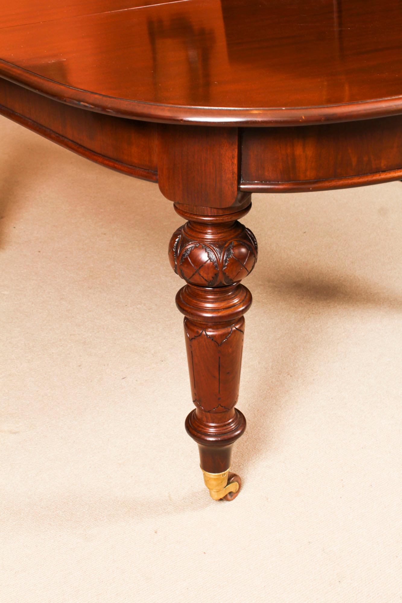 Antique 12ft Victorian Flame Mahogany Extending Dining Table 19th Century 13