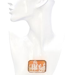 Antique 12K Rose Gold Mars Venus & 3 Graces Shell Cameo Brooch