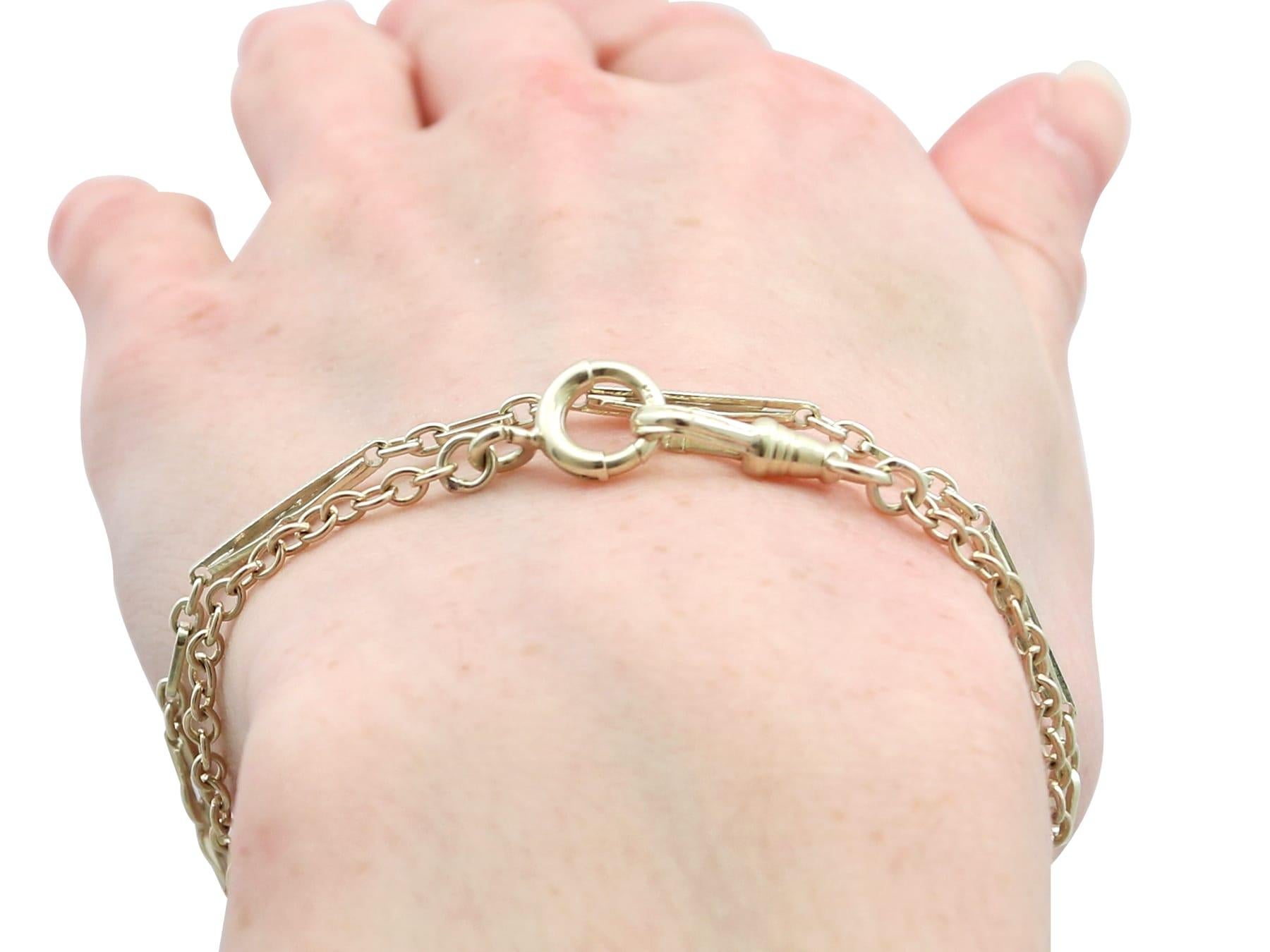 Antique 12k Yellow Gold Fetter Watch Chain by Liberty & Co Circa 1920 For Sale 6
