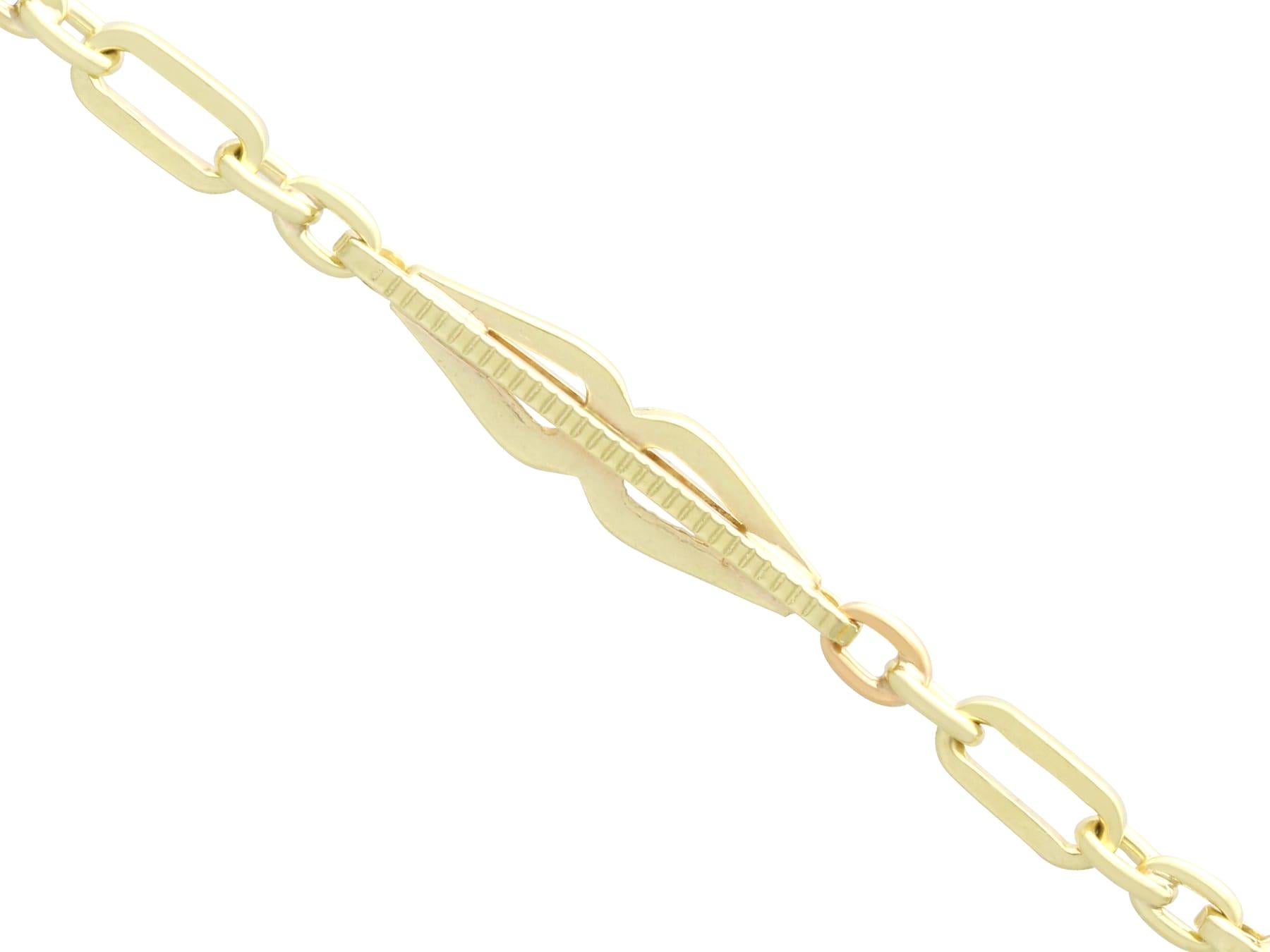 Antique 12k Yellow Gold Fetter Watch Chain by Liberty & Co Circa 1920 In Excellent Condition For Sale In Jesmond, Newcastle Upon Tyne
