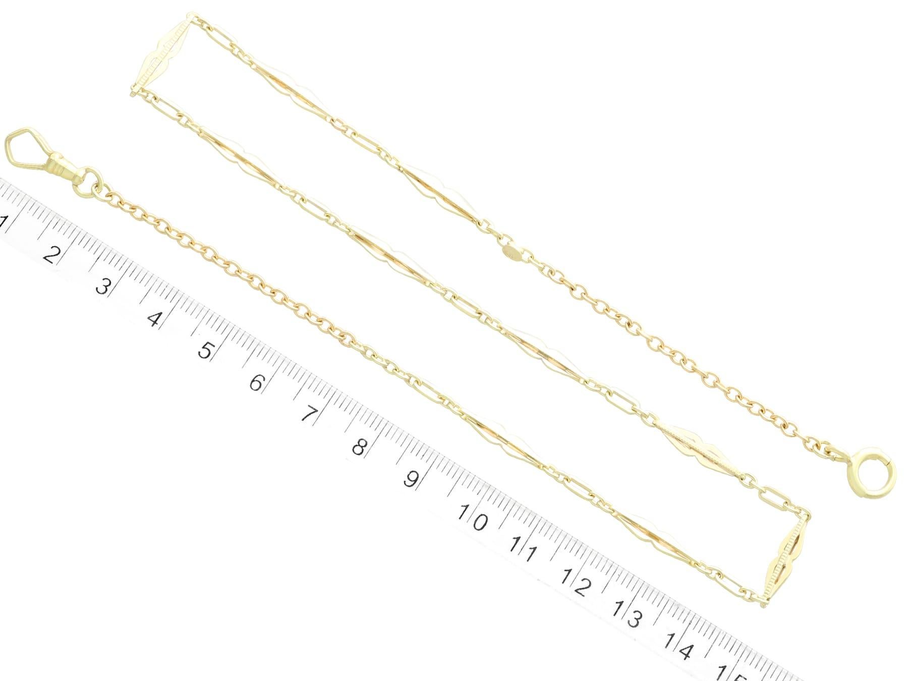 Antique 12k Yellow Gold Fetter Watch Chain by Liberty & Co Circa 1920 For Sale 3