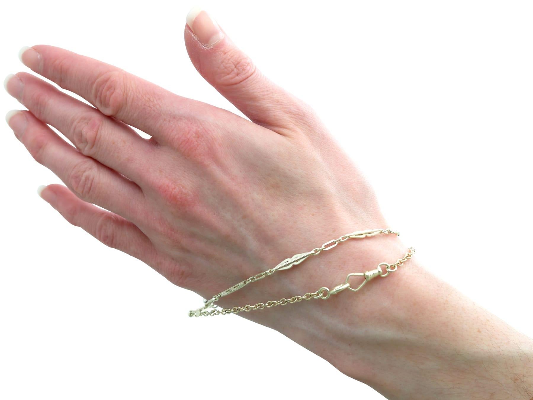 Antique 12k Yellow Gold Fetter Watch Chain by Liberty & Co Circa 1920 For Sale 4