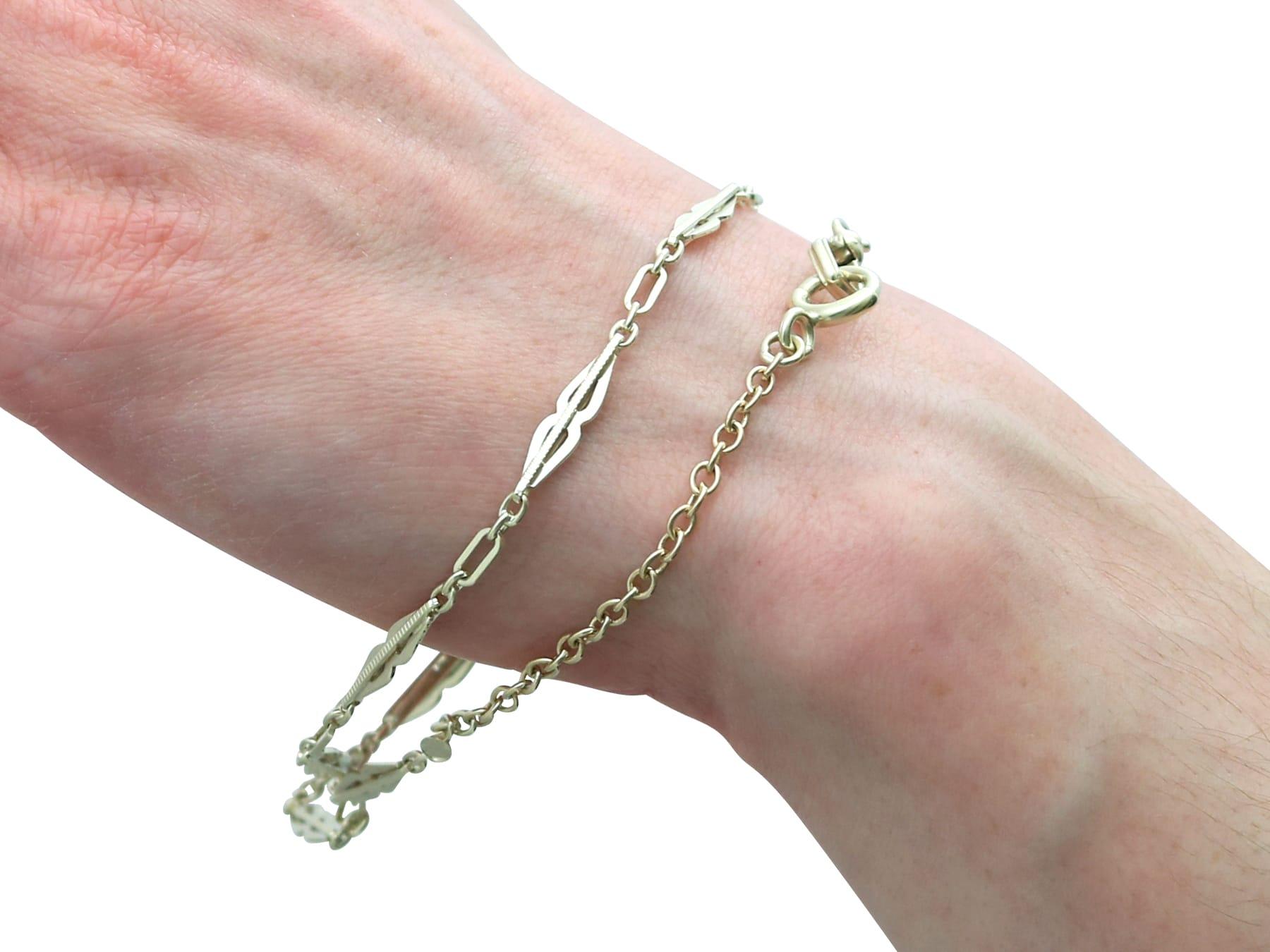 Antique 12k Yellow Gold Fetter Watch Chain by Liberty & Co Circa 1920 For Sale 5
