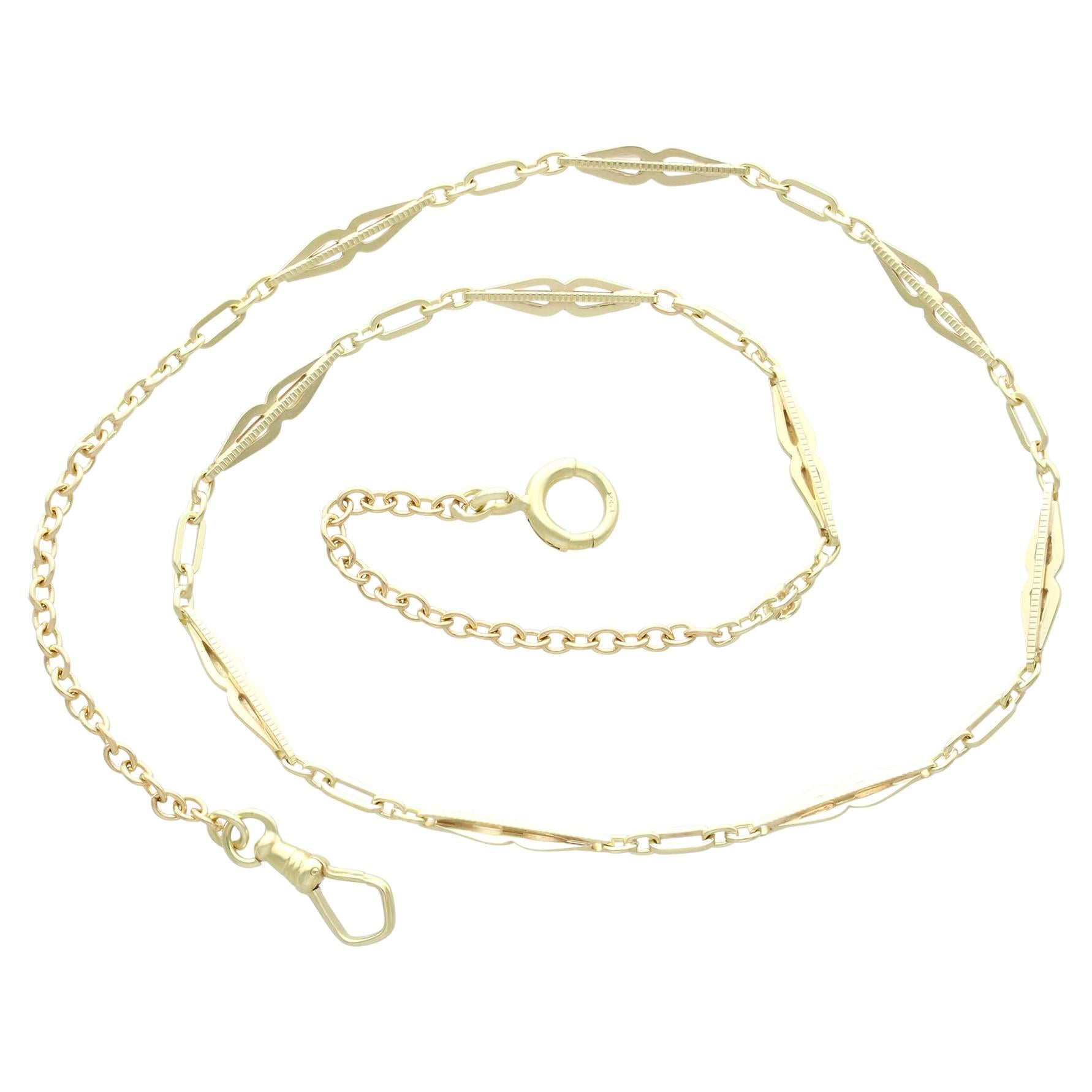 Antique 12k Yellow Gold Fetter Watch Chain by Liberty & Co Circa 1920 For Sale