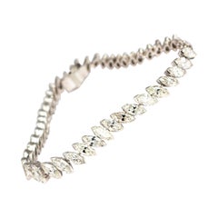 Antique 13 Carat Marquise Diamond and Platinum Tennis Bracelet