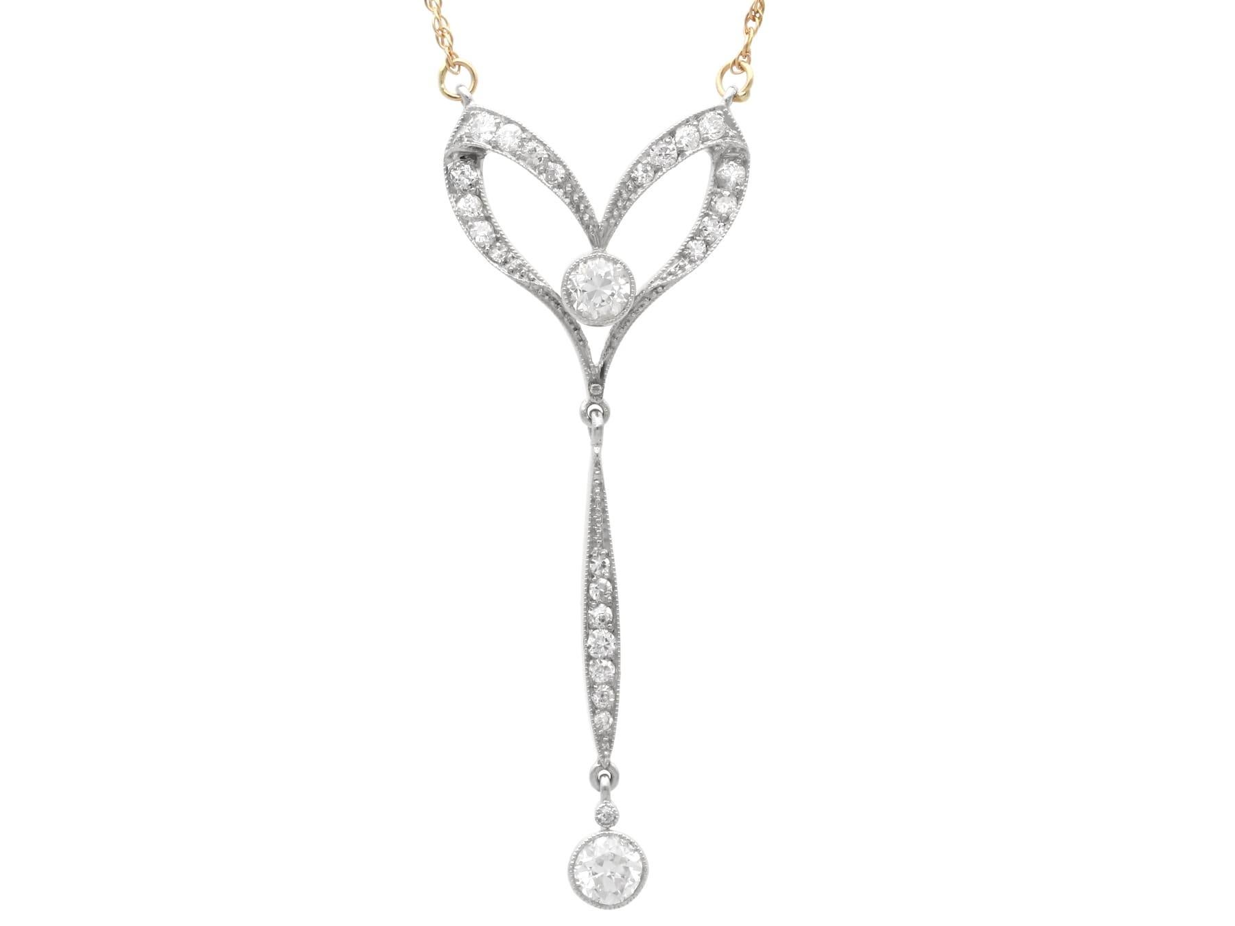 Antique 1.30 Carat Diamond and 15k Yellow Gold Pendant Circa 1920