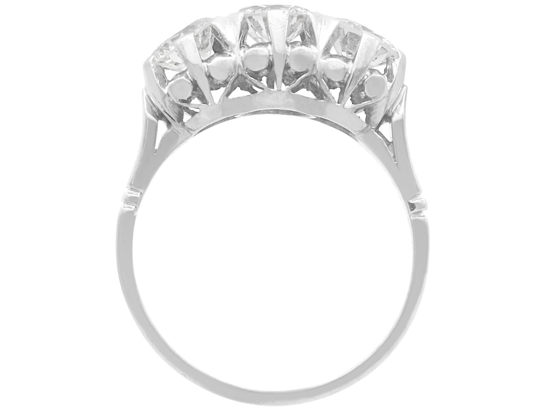 Antique 1.30 Carat Diamond and Platinum Trilogy Ring Circa 1925 For Sale 1