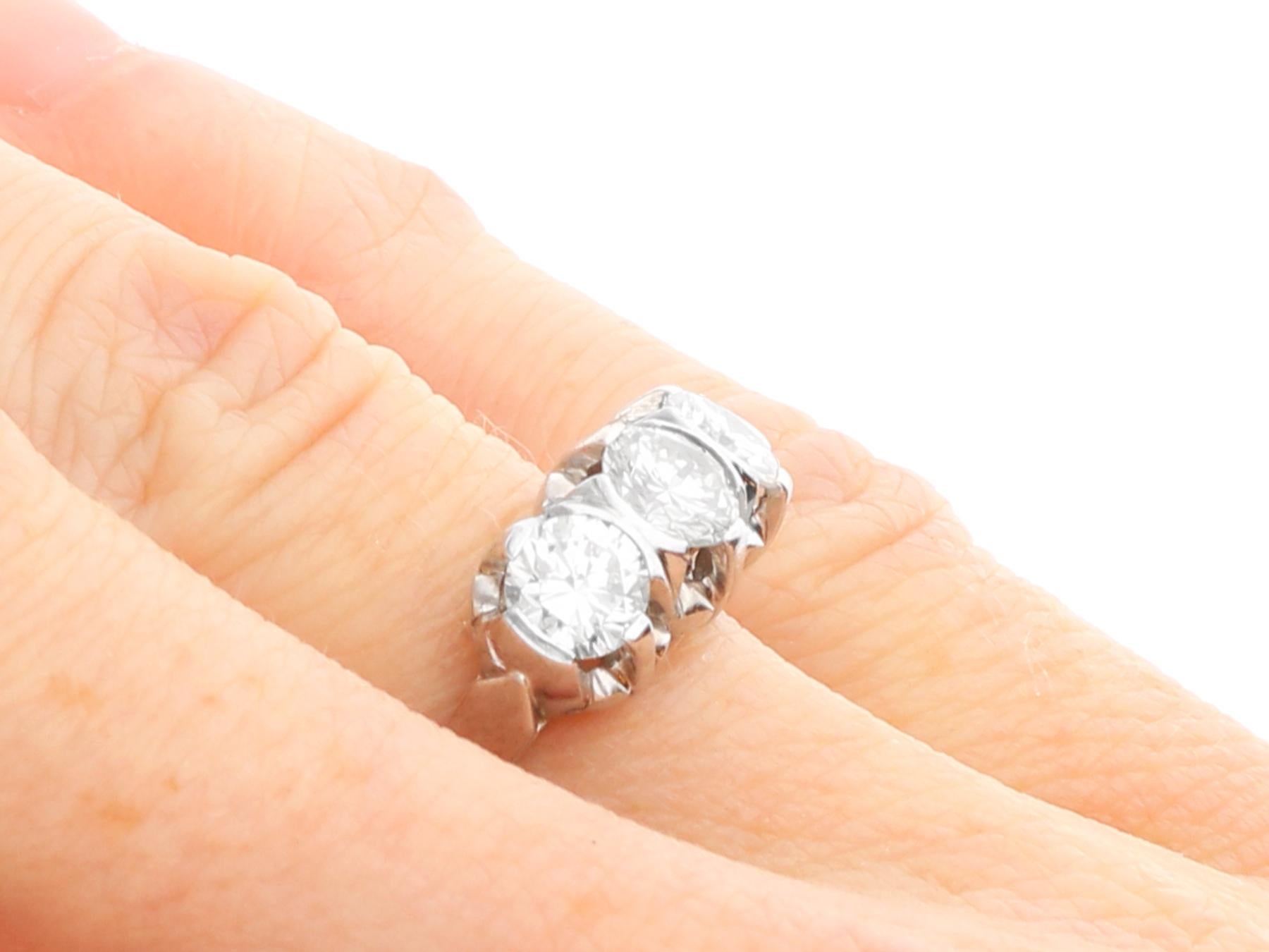 Antique 1.30 Carat Diamond and Platinum Trilogy Ring Circa 1925 For Sale 3