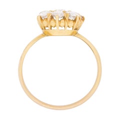 Antique 1.30 Carat Old Cut Diamond Daisy Cluster Ring, circa 1900s