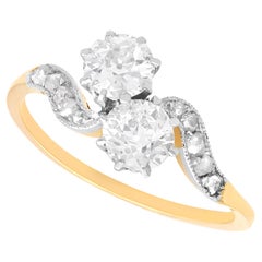 Antique 1.32Ct Diamond and 15k Yellow Gold Twist Ring Circa 1900