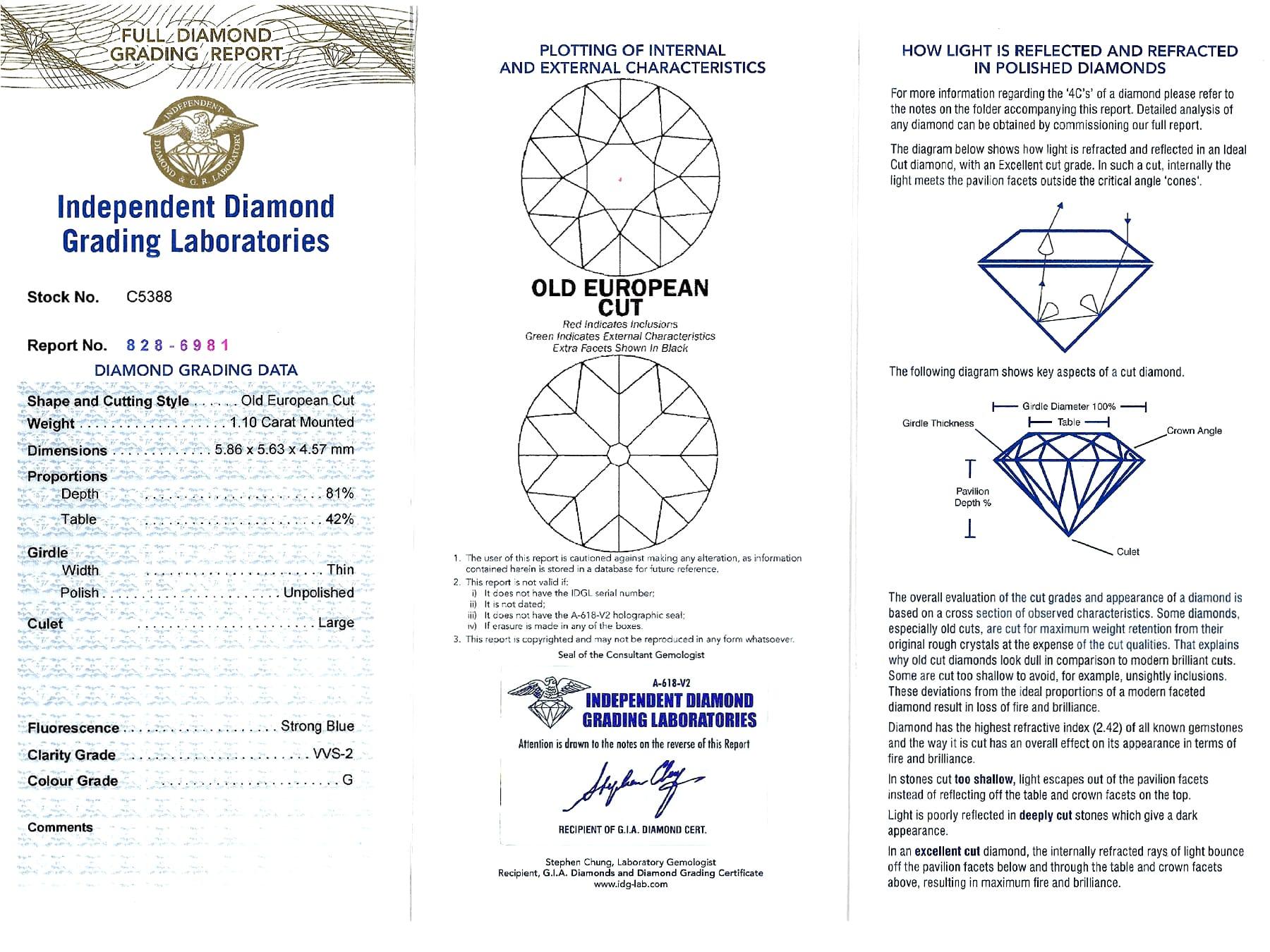 Antique 1.33 Carat Diamond and Platinum Engagement Ring For Sale 5