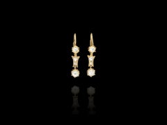 Antique 1.35CT Foiled Rose Cut Diamond Earrings, Victorian Fine Jewelry