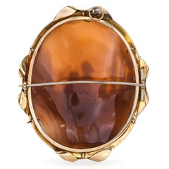 Antique 13k Yellow Gold Raphael Shell Cameo Brooch