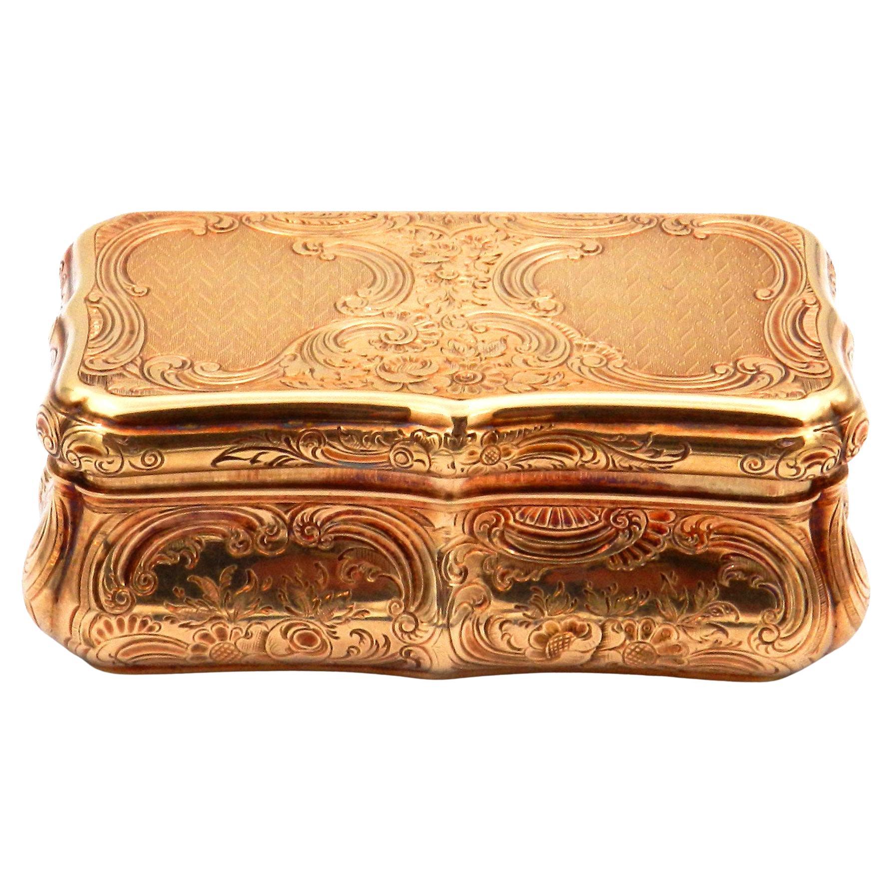 Antike 14 K Gold Schnupftabakdose C.M. Weishaupt & Söhne Hanau um 1860