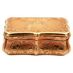 Antike 14 K Gold Schnupftabakdose C.M. Weishaupt & Söhne Hanau um 1860