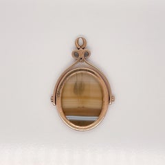 Antique 14 Karat Gold & Agate Spinner Charm Pendant