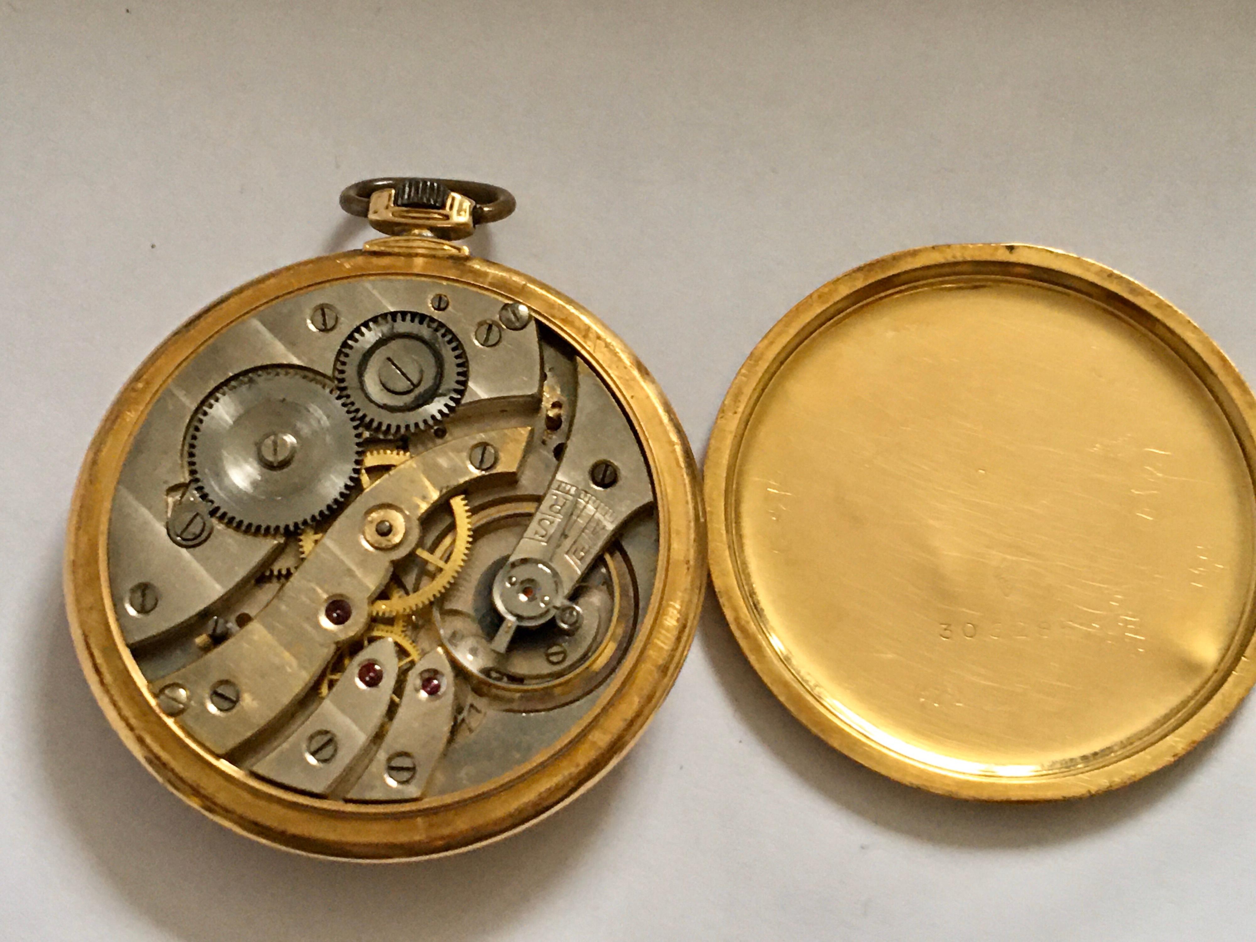 Antique 14 Karat Gold and Enamel Dress / Pocket Watch For Sale 1
