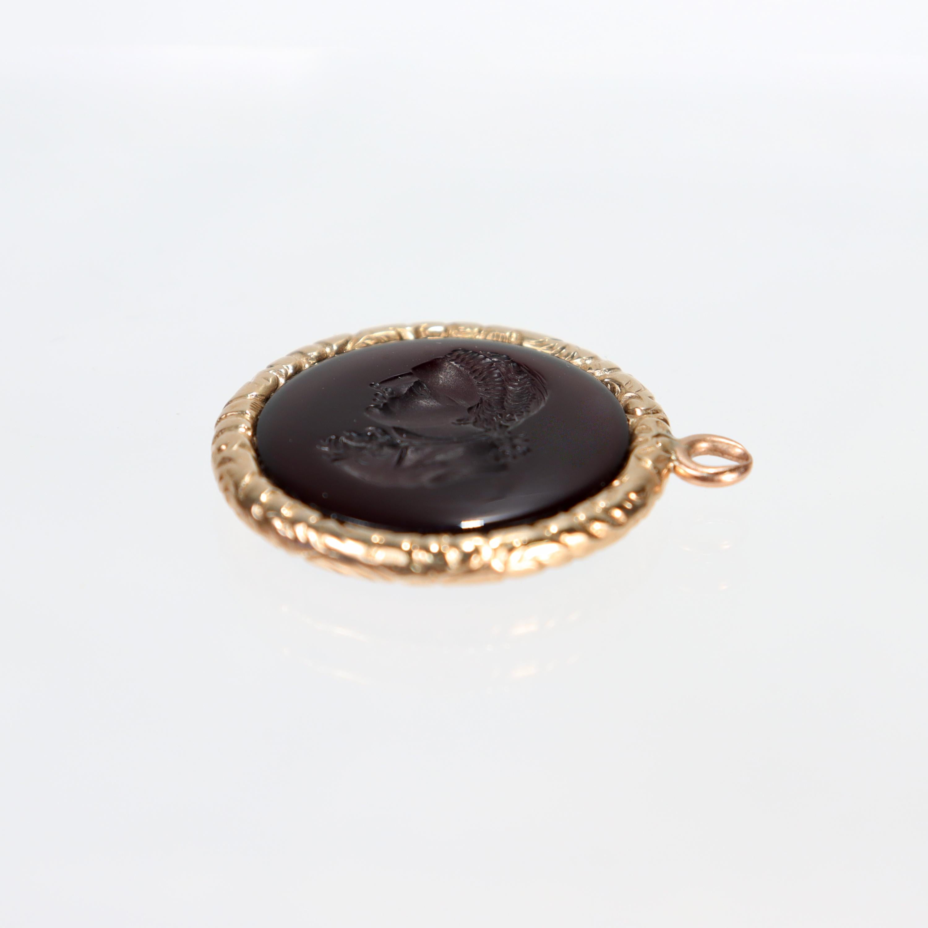 Antique 14 Karat Gold & Carnelian Intaglio Charm or Pendant Fob For Sale 2