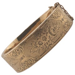 Antique 14 Karat Gold Child Sized Bangle Bracelet, circa 1880