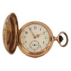 Antique 14 Karat Gold Full Hunter LeCoultre & Co. Montre de poche à répétition minutes