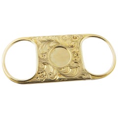 Antique 14 Karat Gold Hand Engraved Cigar Cutter with Ornate Hand Engraving 19