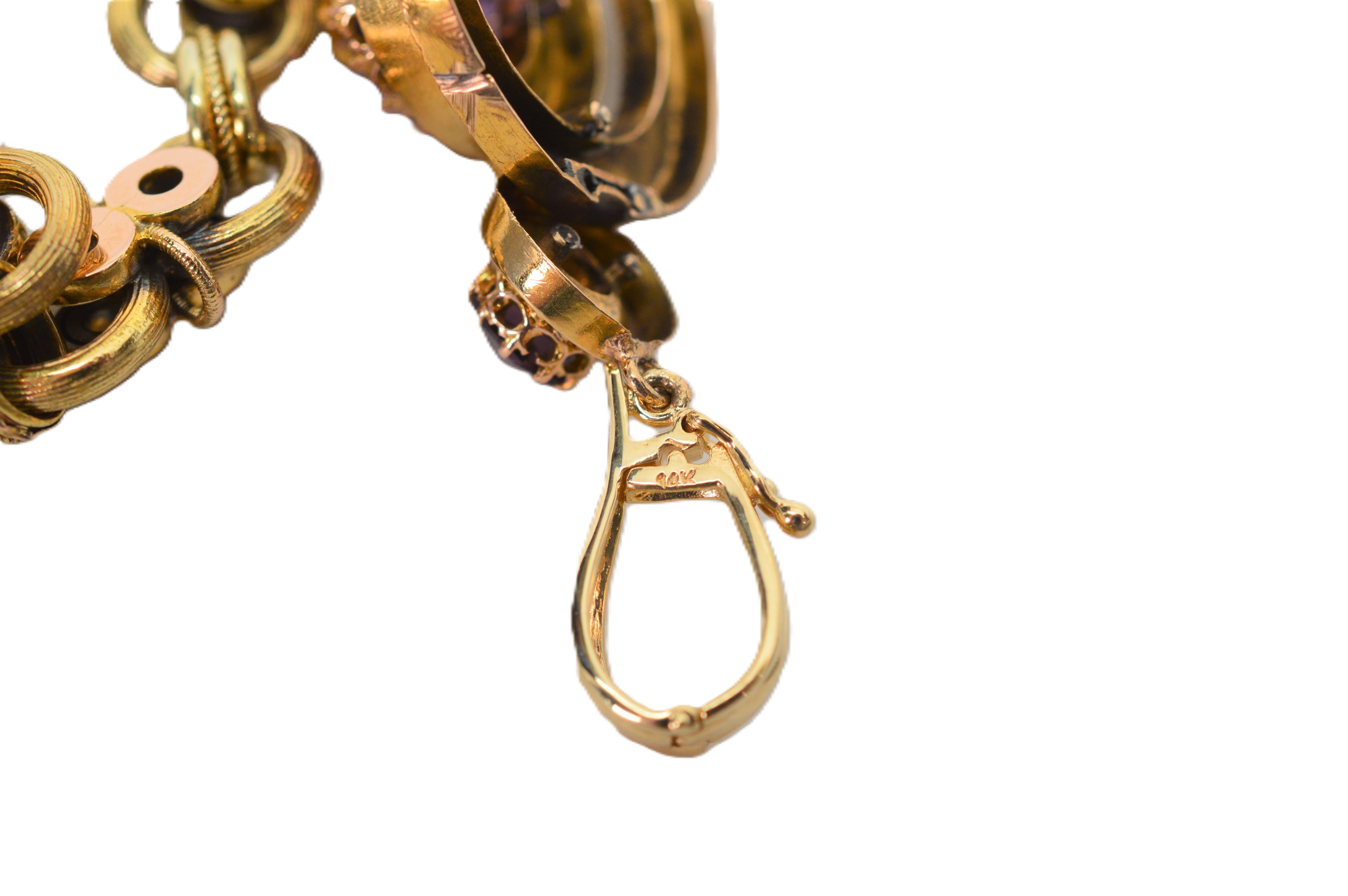 Collana in oro antico con ciondolo di ametista in vendita 1