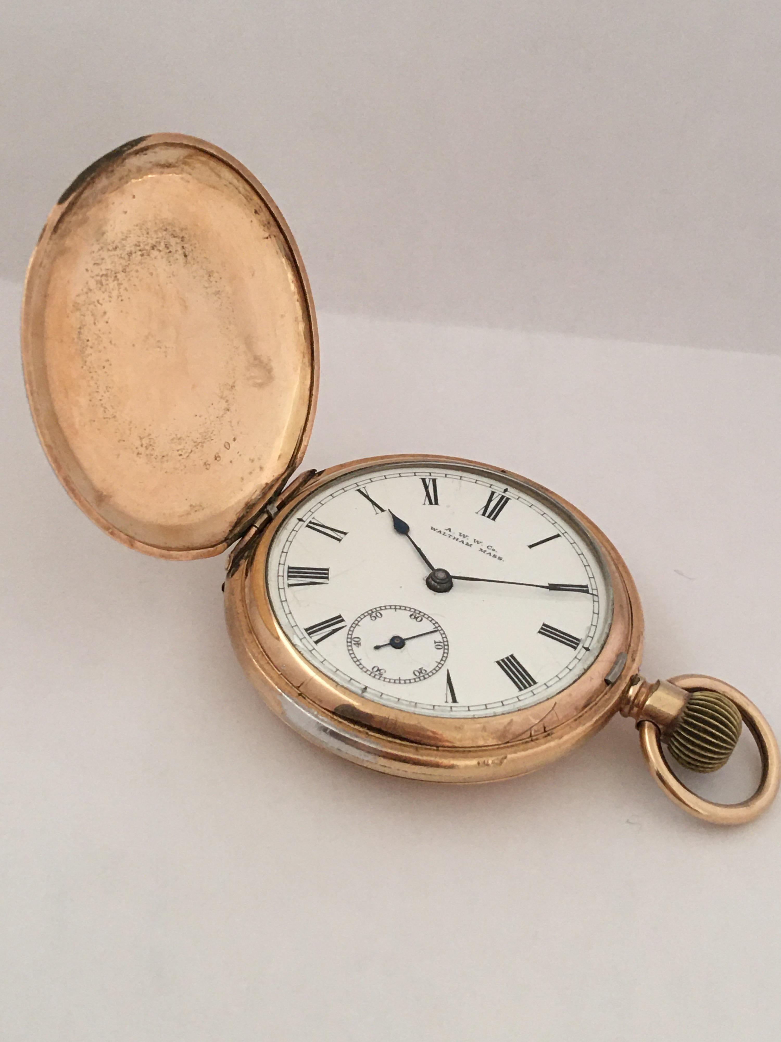 aw waltham co pocket watch