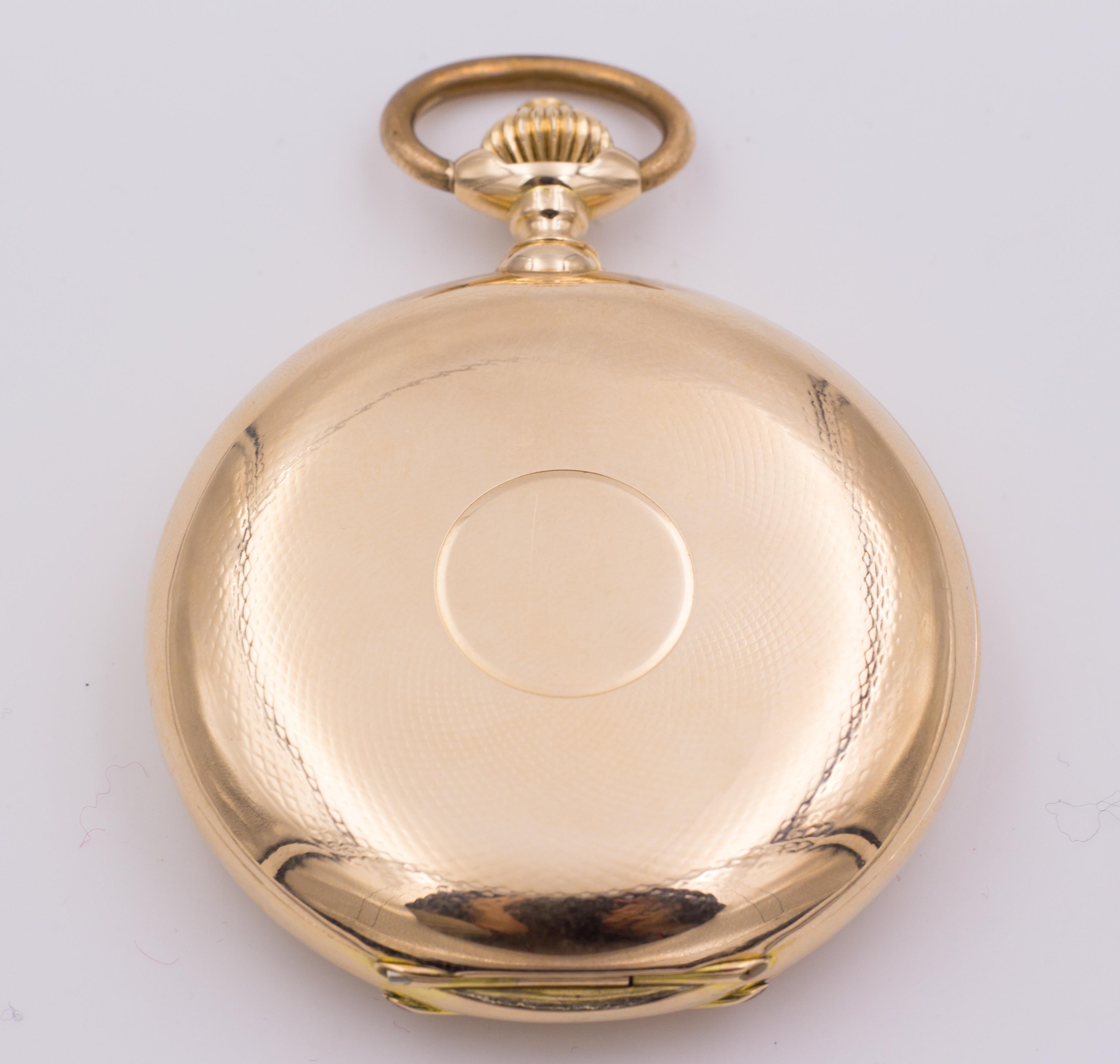 Antique 14 Karat Gold Savonette Chronomètre Pocket Watch, Late 19th Century 2
