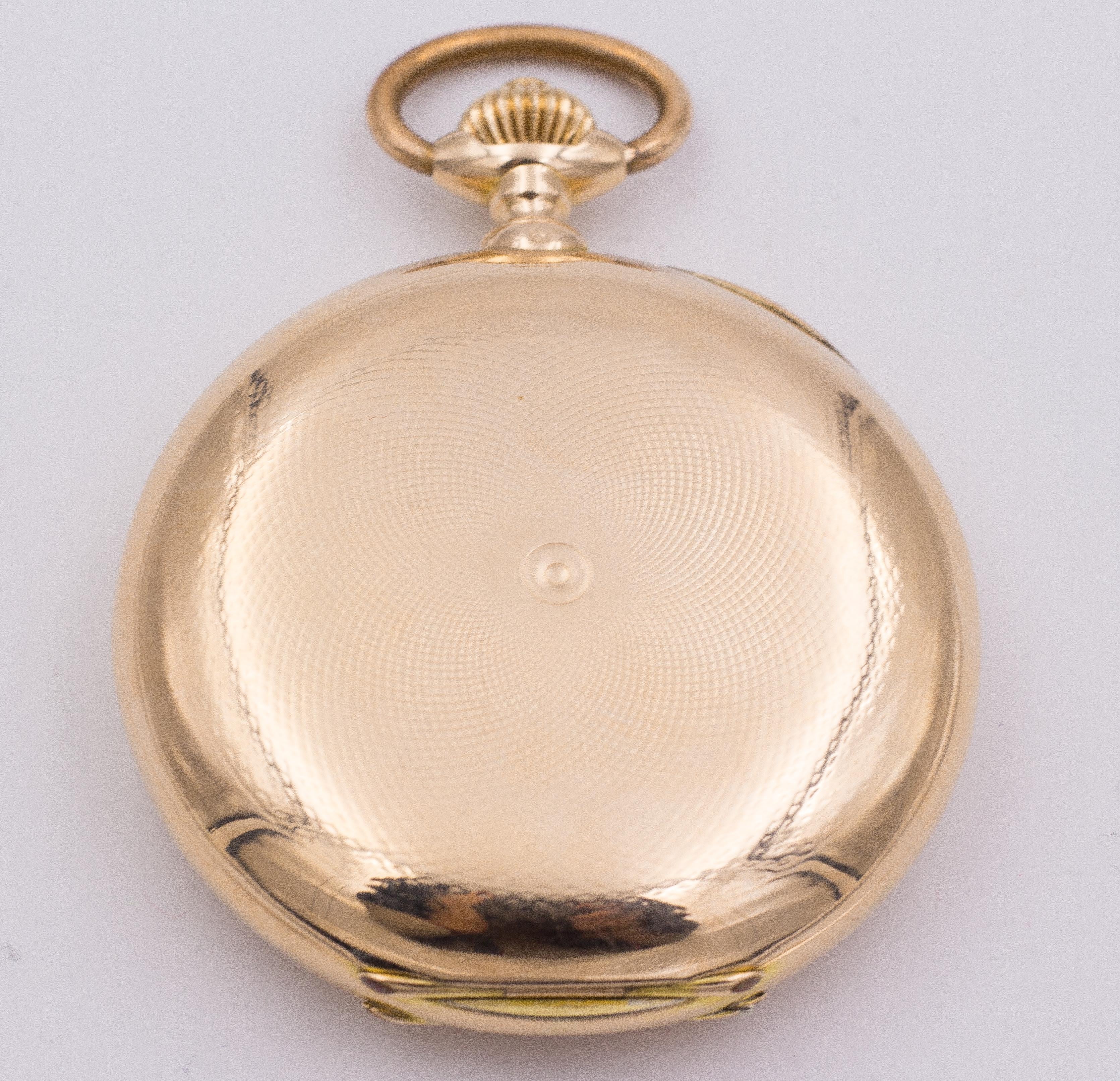 Antique 14 Karat Gold Savonette Chronomètre Pocket Watch, Late 19th Century 3