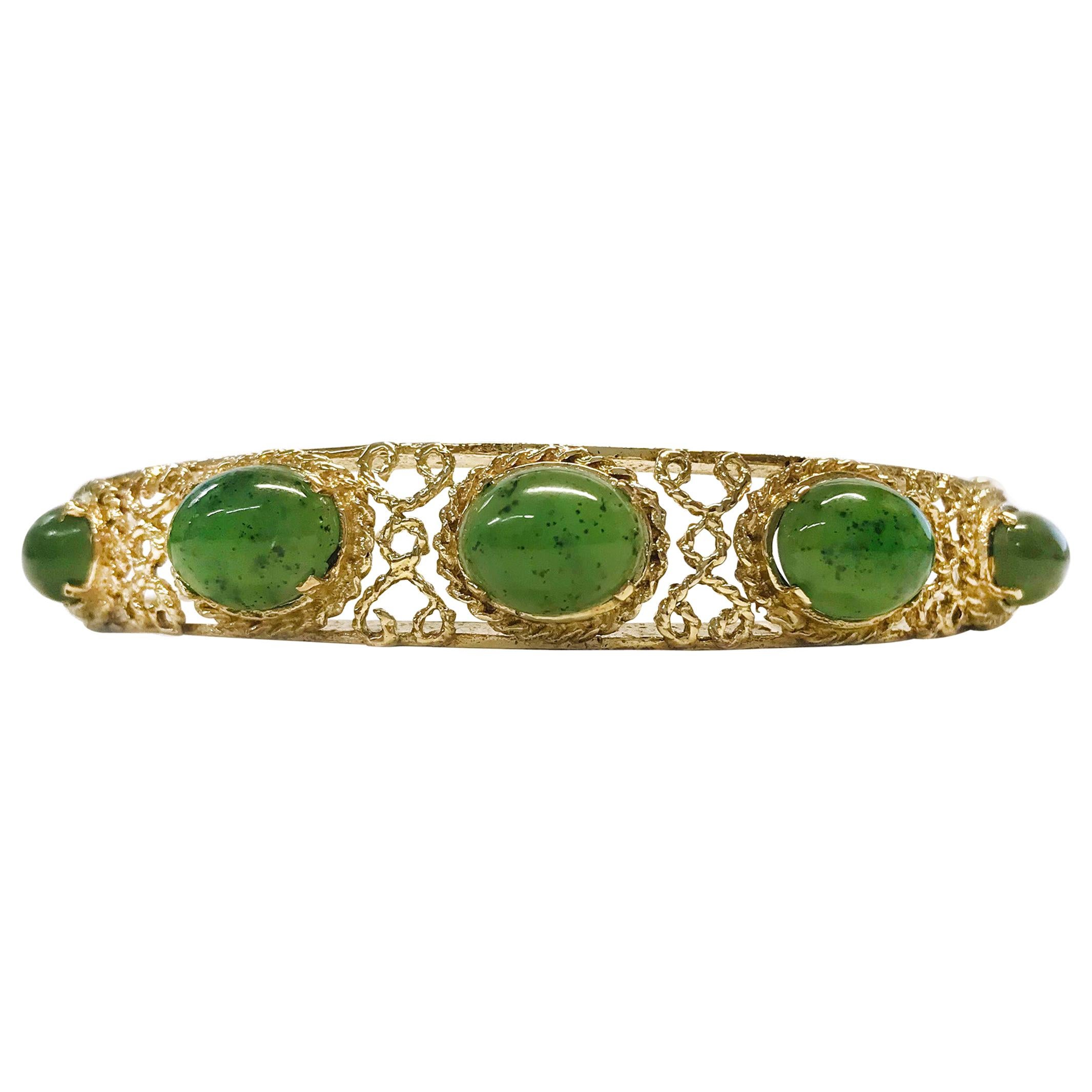 Antique Jade Gold Bracelet - 4 For Sale on 1stDibs