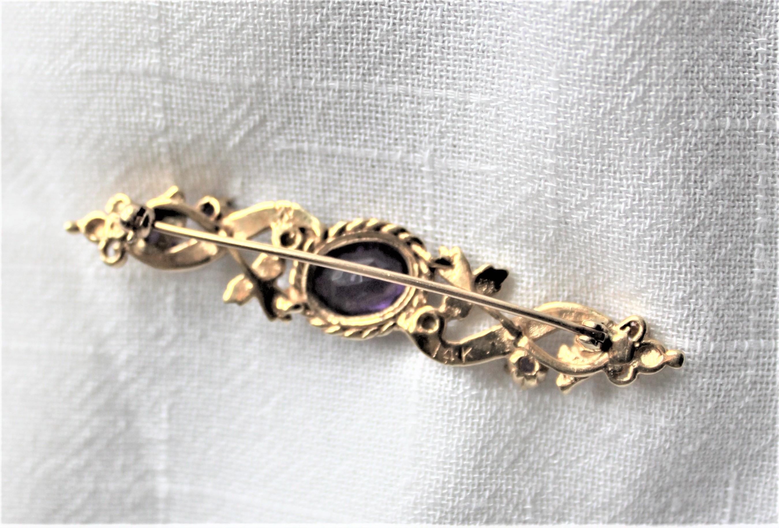 Antique 14-Karat Yellow Gold, Amethyst and Seed Pearl Necklace and Brooch In Good Condition For Sale In Hamilton, Ontario