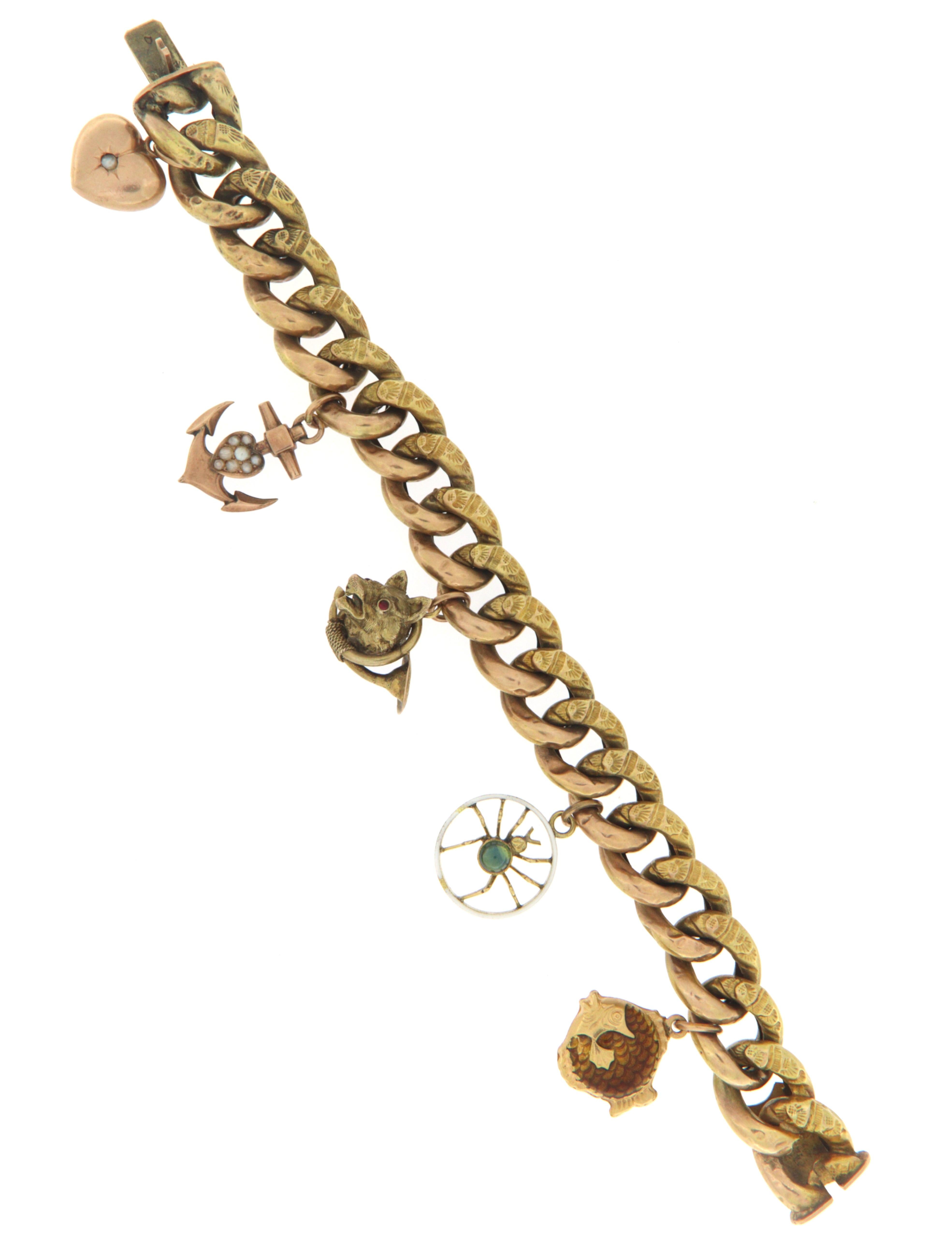 Artisan Antique 14 Karat Yellow Gold Cuff Bracelet