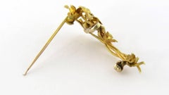 Antique 14 Karat Yellow Gold Diamond Flower Bouquet Brooch Pin