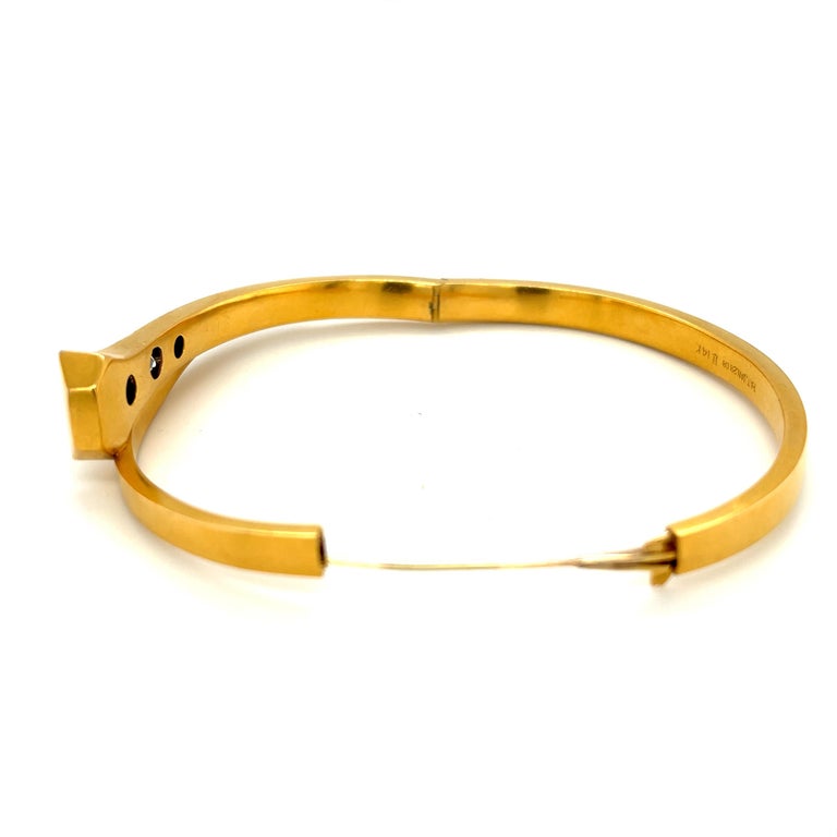 Antique 14 Karat Yellow Gold Diamond Nail Head Bracelet