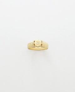 Antique 14 Karat Yellow Gold Diamond Sunburst Ring