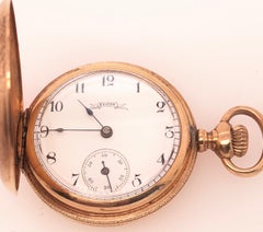 Antique 14 Karat Yellow Gold Engraved Case Elgin Pocket Watch, circa 1895