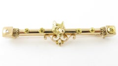 Antique 14 Karat Yellow Gold Fox Bar Pin